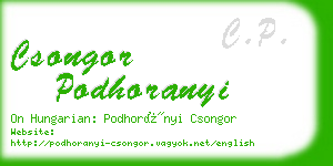 csongor podhoranyi business card